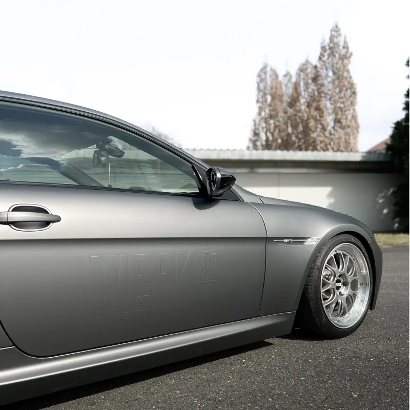 Matte Metallic Dark Grey Car Vinyl Wrap