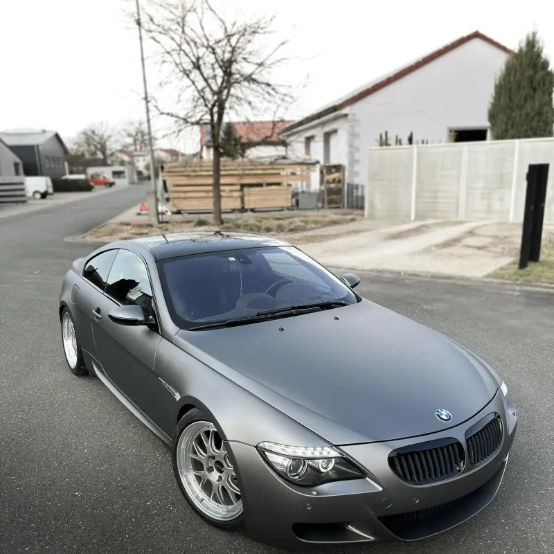 Matte Metallic Dark Grey Car Vinyl Wrap