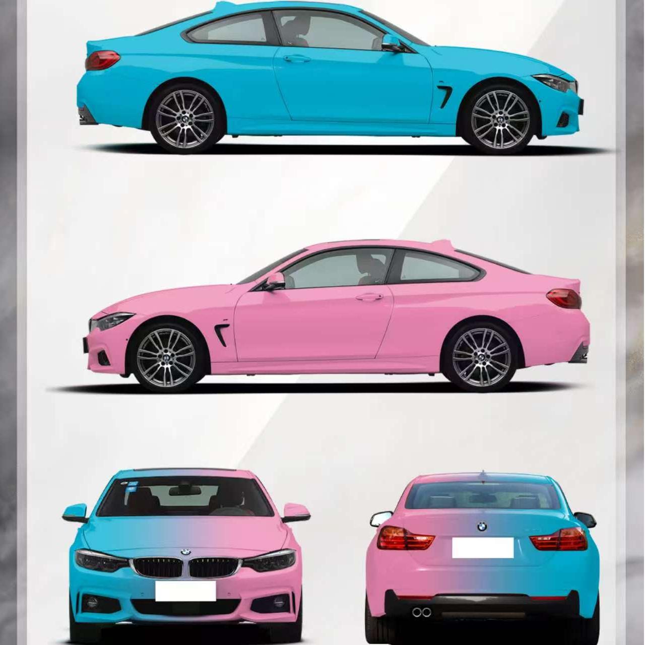ALUKOVINYL  Laser Pink To Blue Gradient Custom Vinyl Wrap