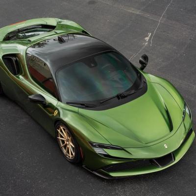 Gloss Metallic Mamba Green Car Vinyl Wrap PET 02