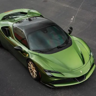 Gloss Metallic Mamba Green Car Vinyl Wrap 02