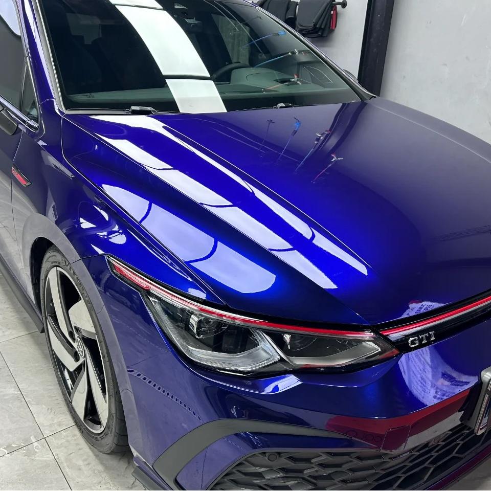 Gloss Metallic Royal Blue Car Vinyl Wrap PET