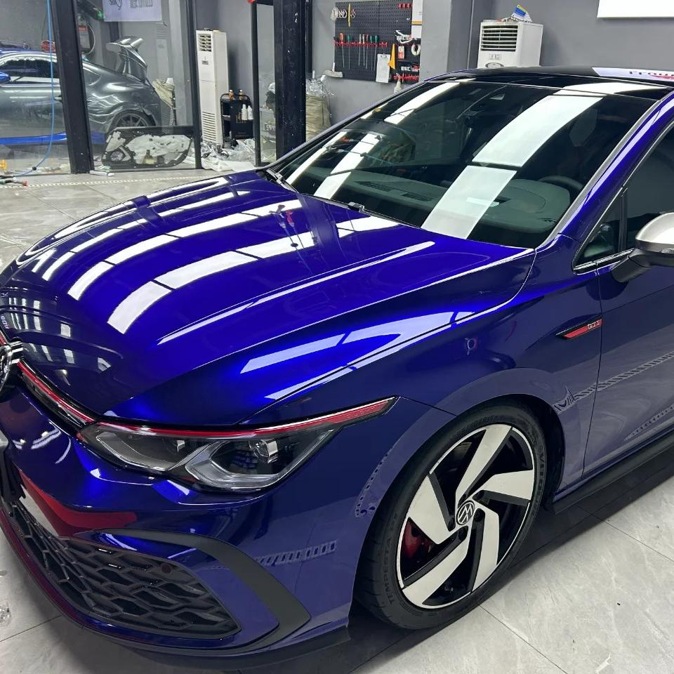 Gloss Metallic Royal Blue Car Vinyl Wrap PET