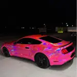 Gloss Pink Holographic Chrome Laser Car Vinyl Wrap Coupe BMW