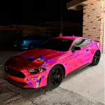Gloss Pink Holographic Chrome Laser Car Vinyl Wrap Coupe BMW