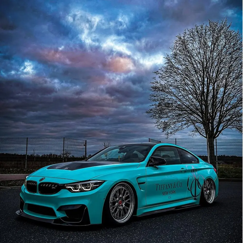 Gloss Sparkle Glitter Tiffany Blue Car Vinyl Wrap