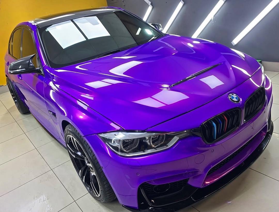 Glossy Metallic Royalty Purple Explosion Purple Vinyl Wrap PET