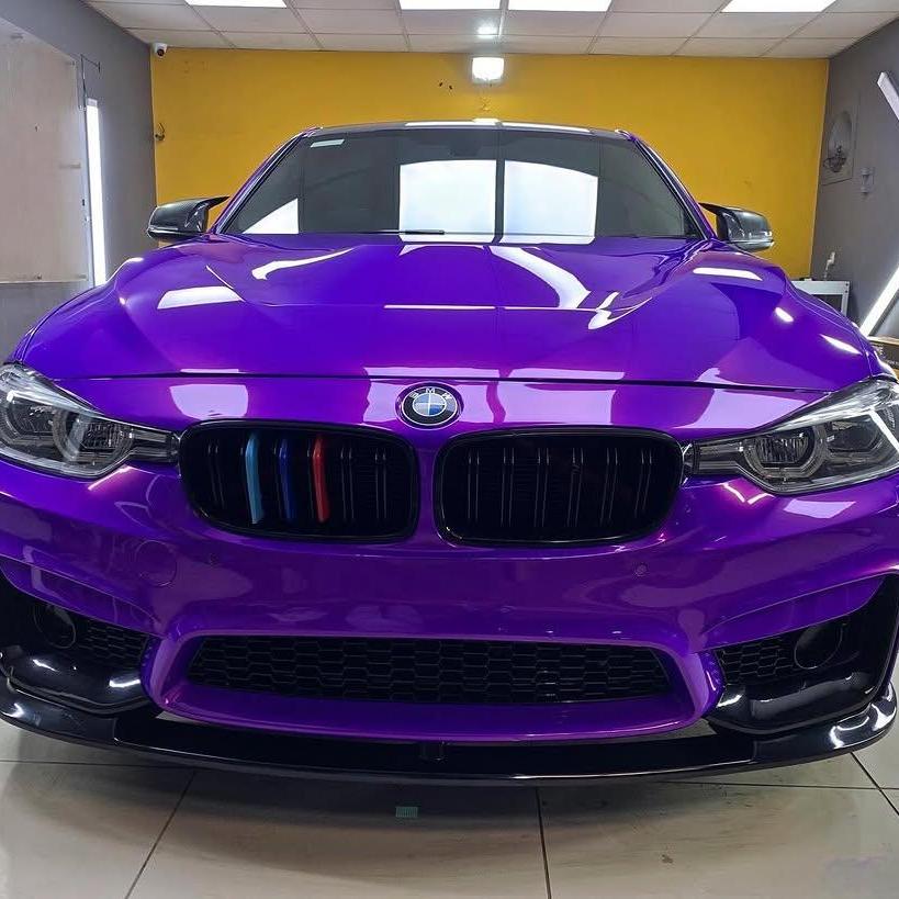 Glossy Metallic Royalty Purple Explosion Purple Vinyl Wrap PET