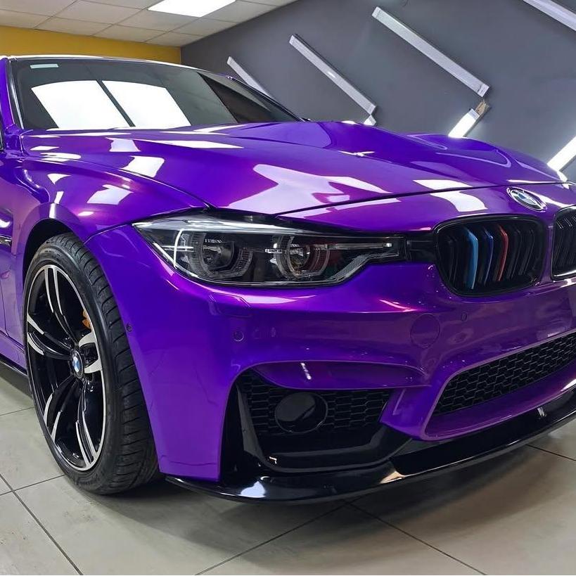 Glossy Metallic Royalty Purple Explosion Purple Vinyl Wrap PET