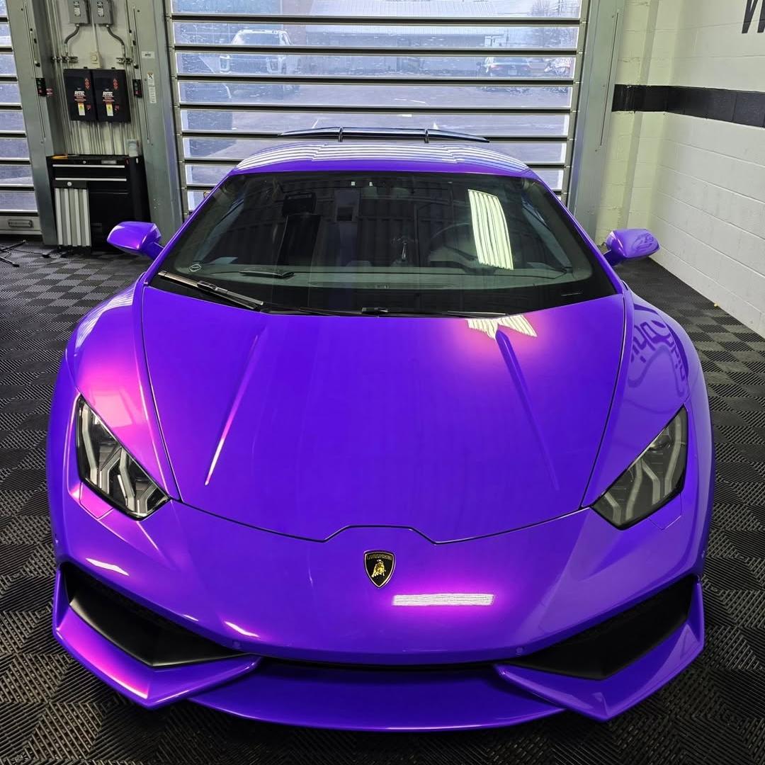 Glossy Metallic Royalty Purple Explosion Purple Vinyl Wrap PET