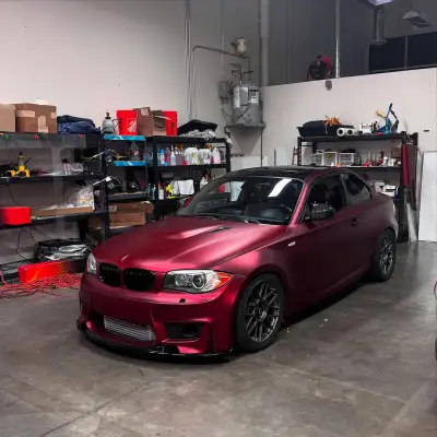 Matte Chrome Metallic Romance Red Car Vinyl Wrap 02