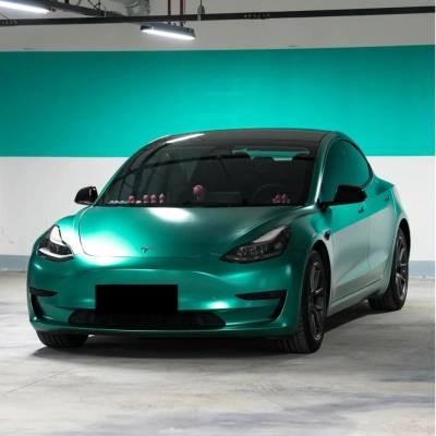 Matte Metallic Emerald Green Car Vinyl Wrap 02