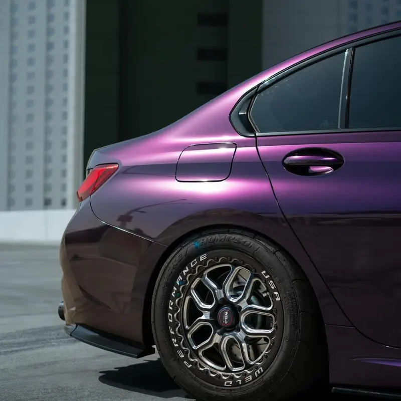 Gloss Metallic Midnight Purple Car Vinyl Wrap BMW