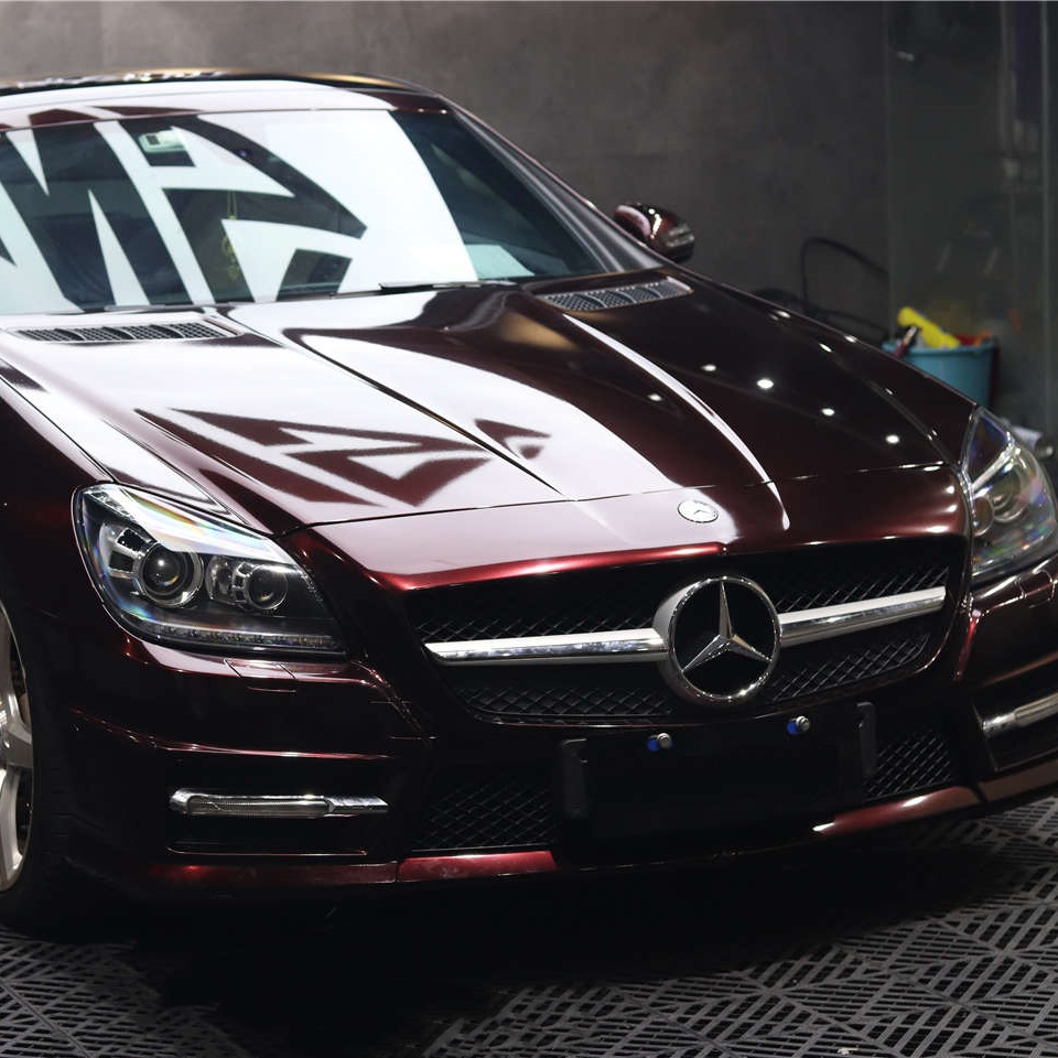 Gloss Metallic Black Rose Car Vinyl Wrap