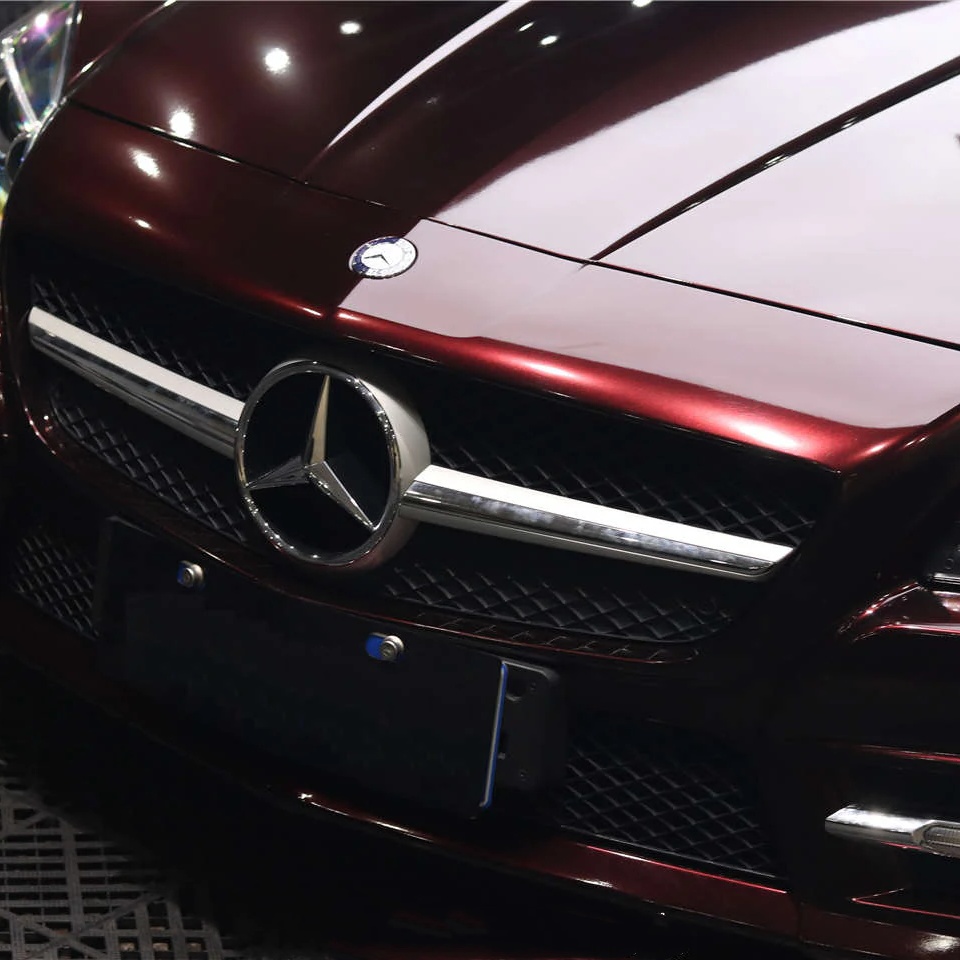 Gloss Metallic Black Rose Car Vinyl Wrap