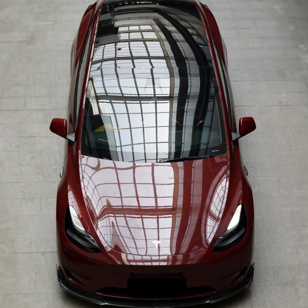 Gloss Metallic Ancora Red Car Vinyl Wrap PET