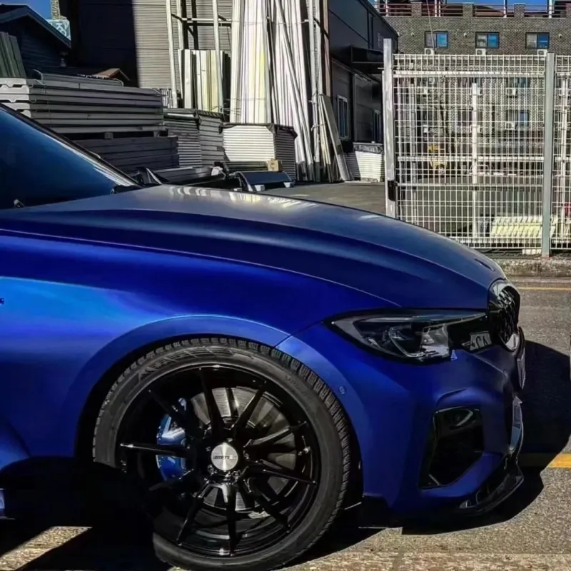 Matte Chrome Klein Blue Car Vinyl Wrap PET
