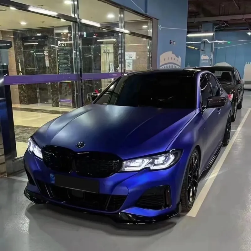 Matte Chrome Klein Blue Car Vinyl Wrap PET