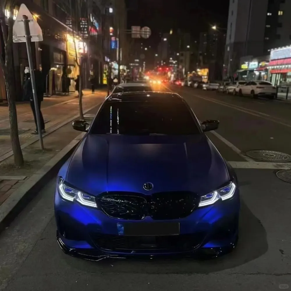 Matte Chrome Klein Blue Car Vinyl Wrap PET