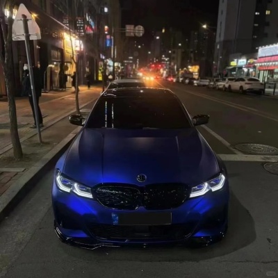 Matte Chrome Klein Blue Car Vinyl Wrap PET 02