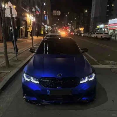 Matte Chrome Klein Blue Car Vinyl Wrap PET 02