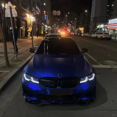 Matte Chrome Klein Blue Car Vinyl Wrap PET 02