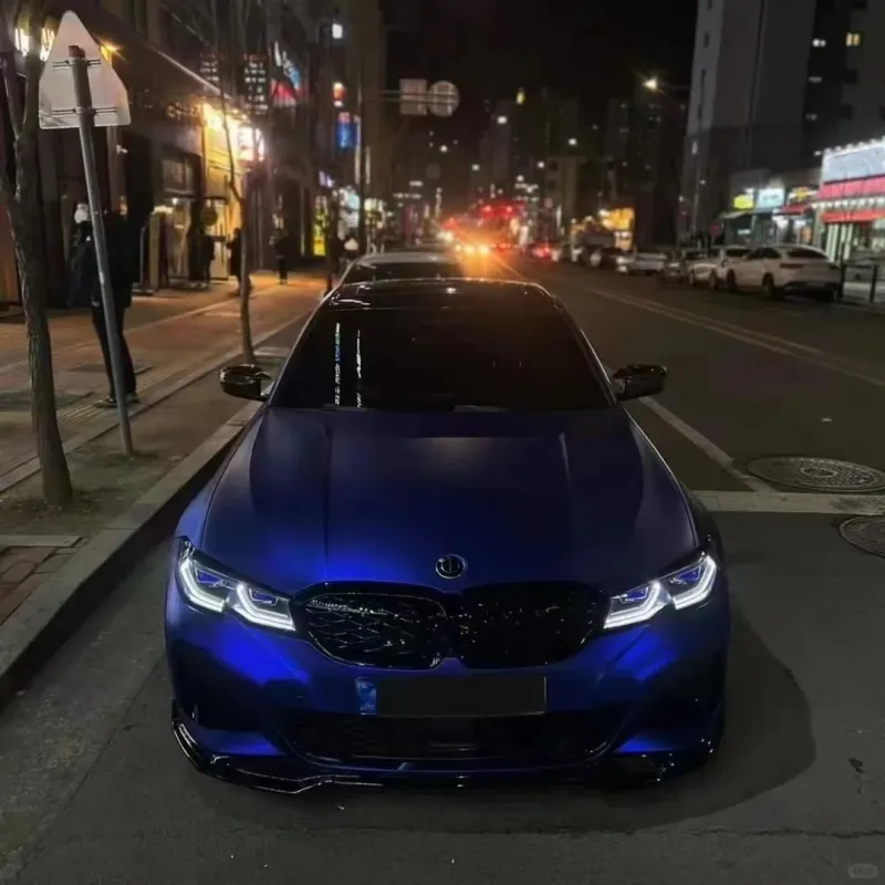 Matte Chrome Klein Blue Car Vinyl Wrap PET