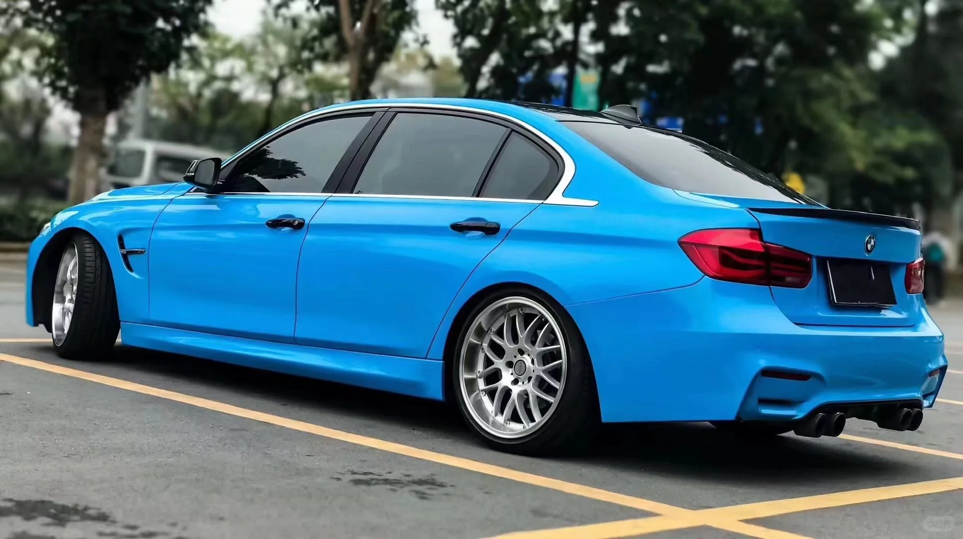 Gloss Crystal Sky Blue Car Viny Wrap PET