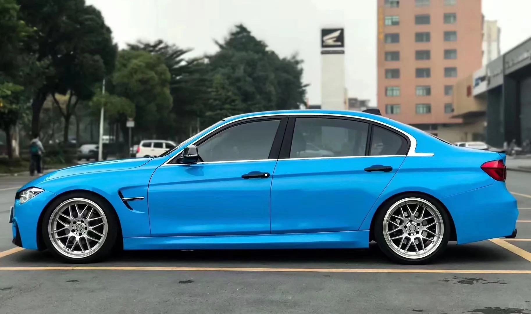 Gloss Crystal Sky Blue Car Viny Wrap PET