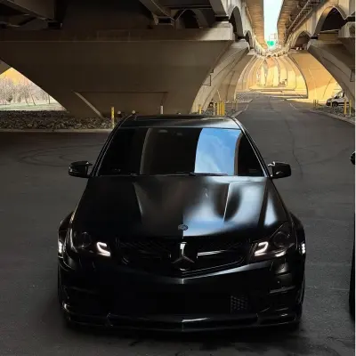 Matte Satin Black Ceramic Black Car Vinyl Wrap BMW  PET  02