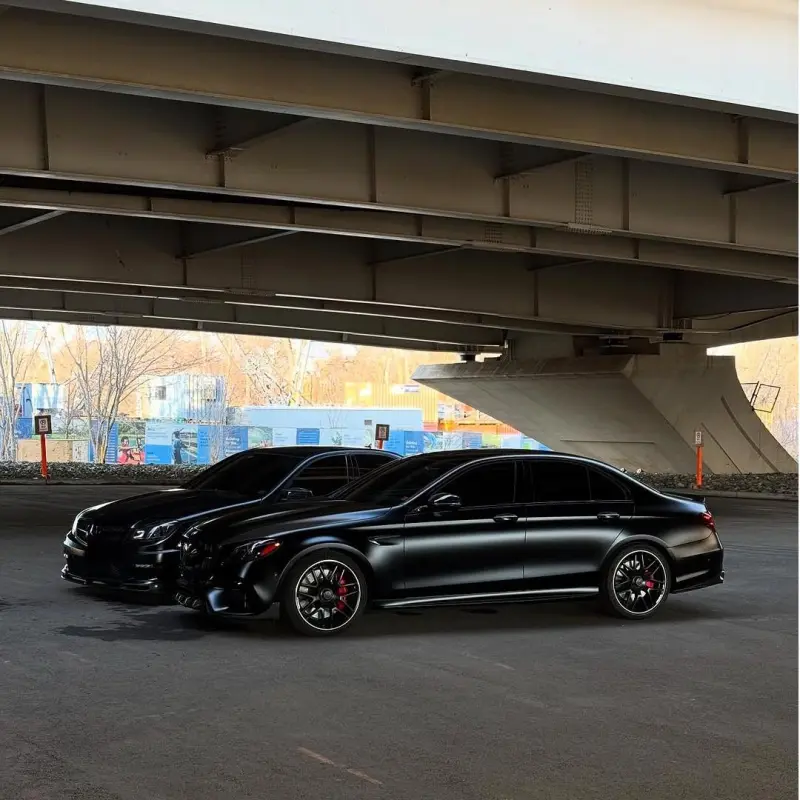 Matte Satin Black Ceramic Black Car Vinyl Wrap BMW  PET 