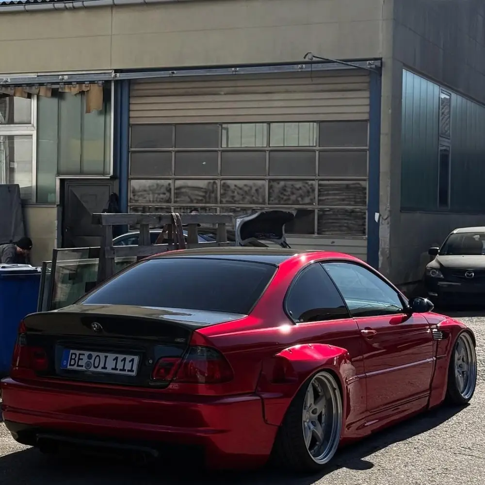 Ultra Glossy Metallic Vampire Red Car Vinyl Wrap Audi BMW PET  