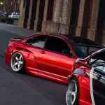 Ultra Glossy Metallic Vampire Red Car Vinyl Wrap Audi BMW PET  