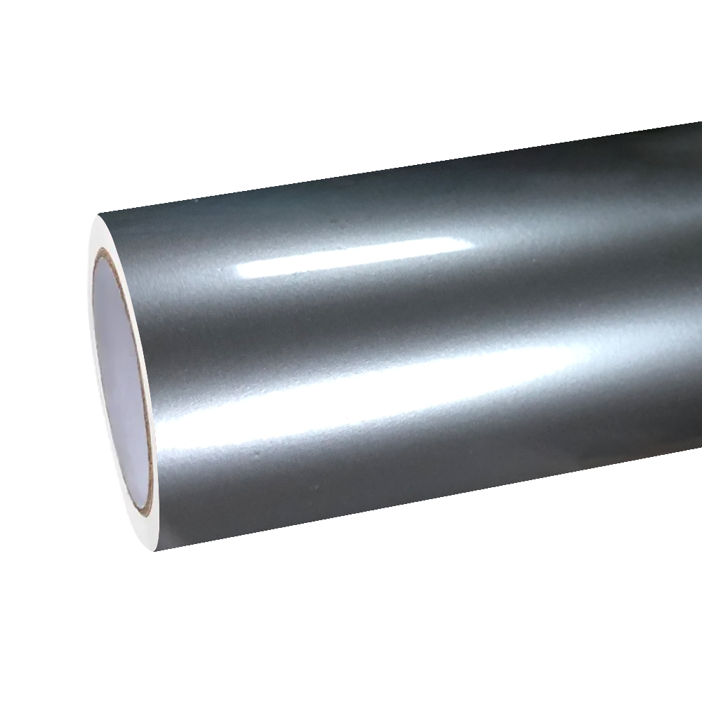 Gloss Liquid Metallic Silver Car Vinyl Wrap PET 