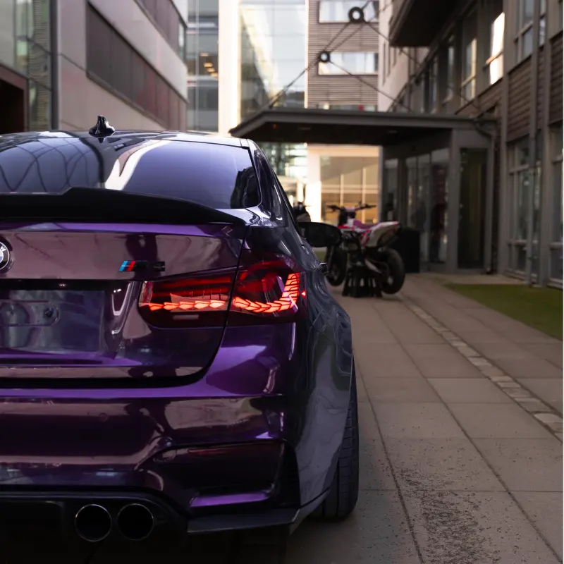 Gloss Metallic Midnight Purple Car Vinyl Wrap BMW