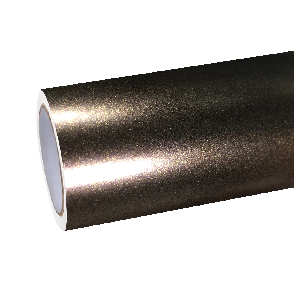 Satin Chrome Gold Brown Car Vinyl Wrap