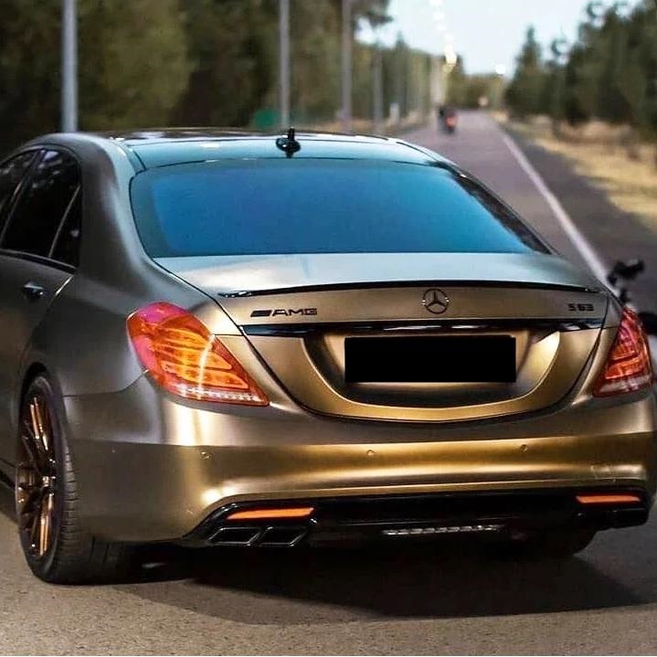 Satin Chrome Gold Brown Car Vinyl Wrap