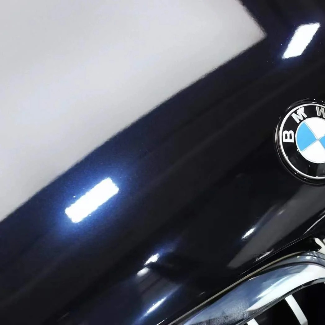 Glossy Metallic Glitter Black Blue Vinyl Wrap