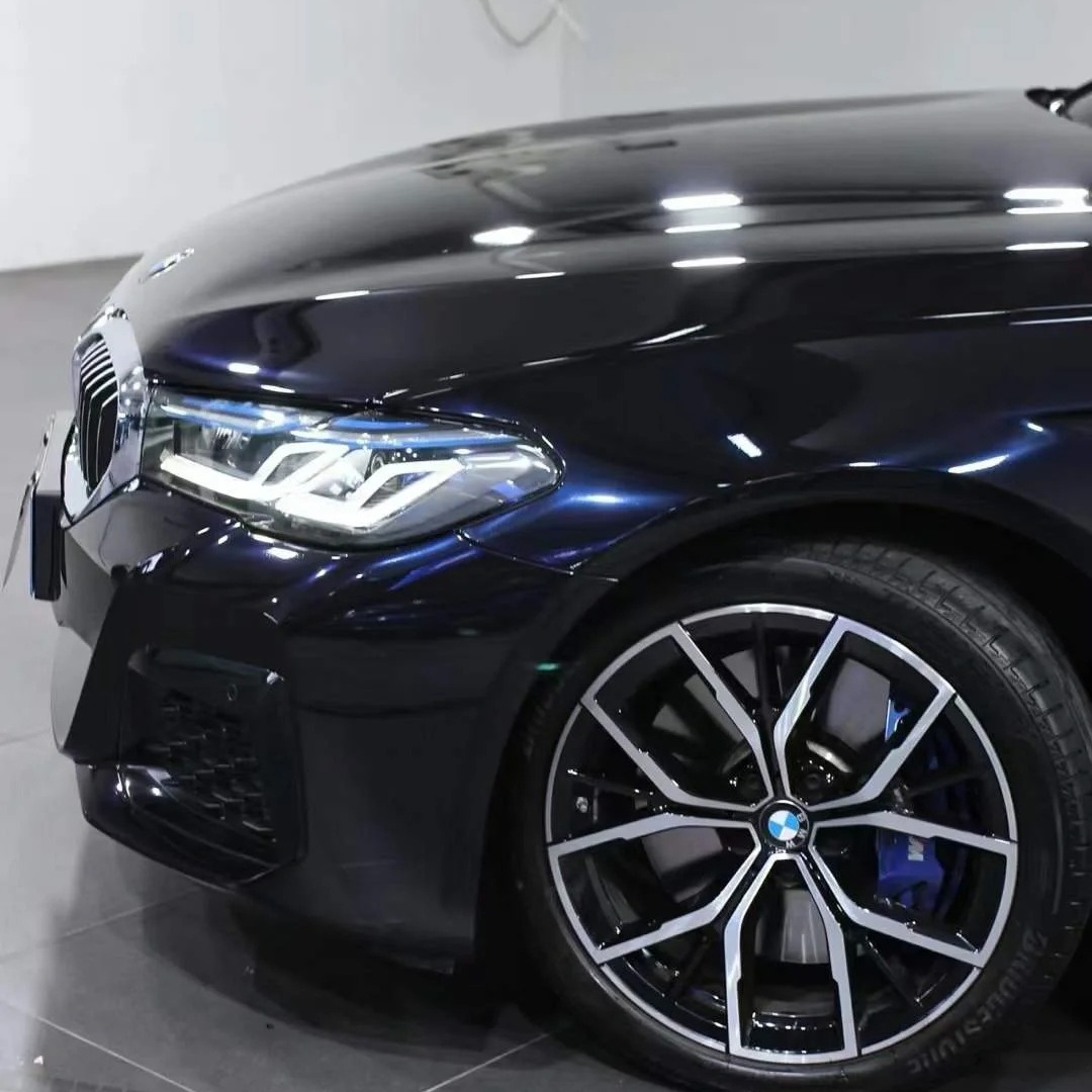 Glossy Metallic Glitter Black Blue Vinyl Wrap