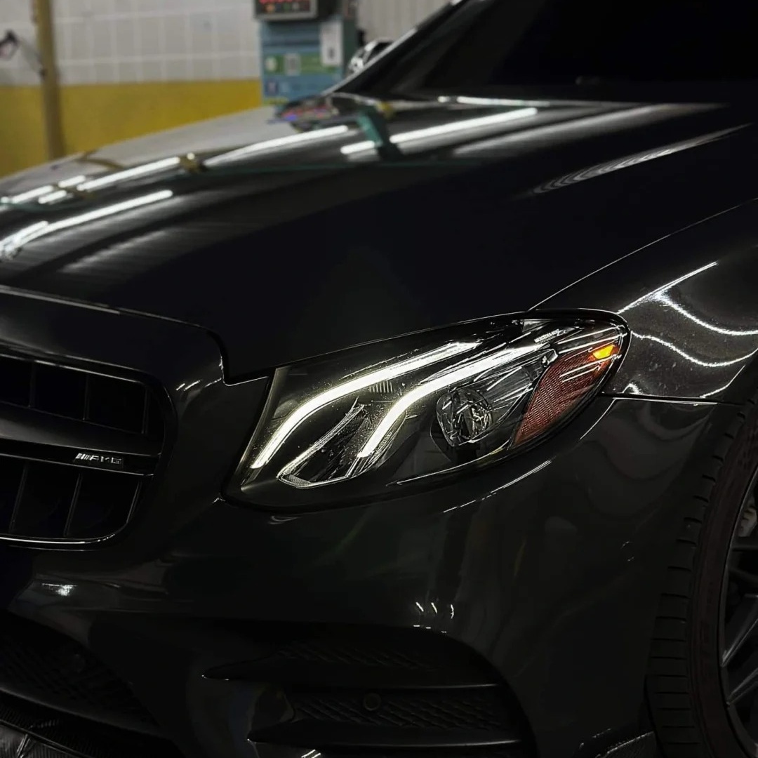 Gloss Metallic Diamond Graphite Grey Car Vinyl Wrap BMW PET 