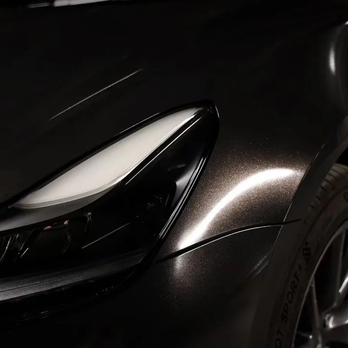 Gloss Metallic Diamond Graphite Grey Car Vinyl Wrap BMW PET 