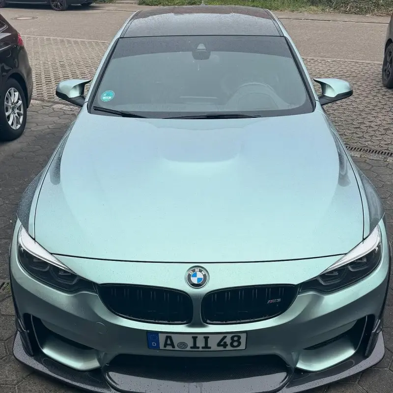Gloss Metallic Hadlin Green Car Vinyl Wrap PET