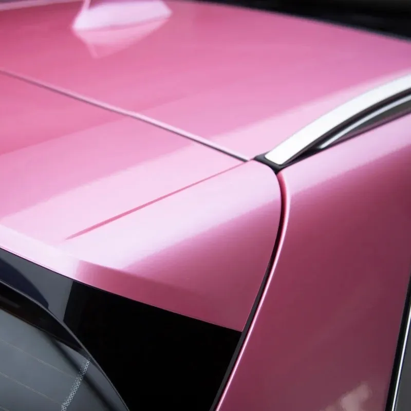 Glossy Metallic Shell Pink Car Vinyl Wrap PET