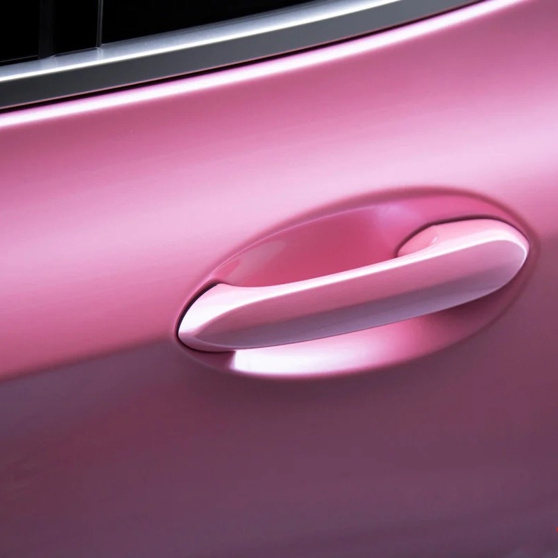 Glossy Metallic Shell Pink Car Vinyl Wrap