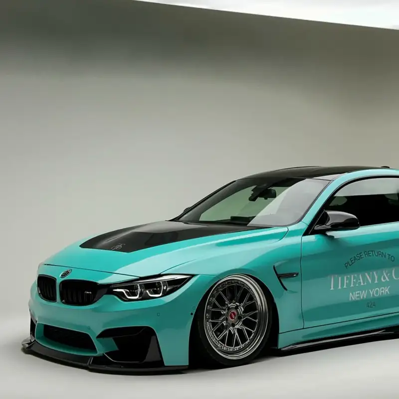 Gloss Sparkle Glitter Tiffany Blue Car Vinyl Wrap