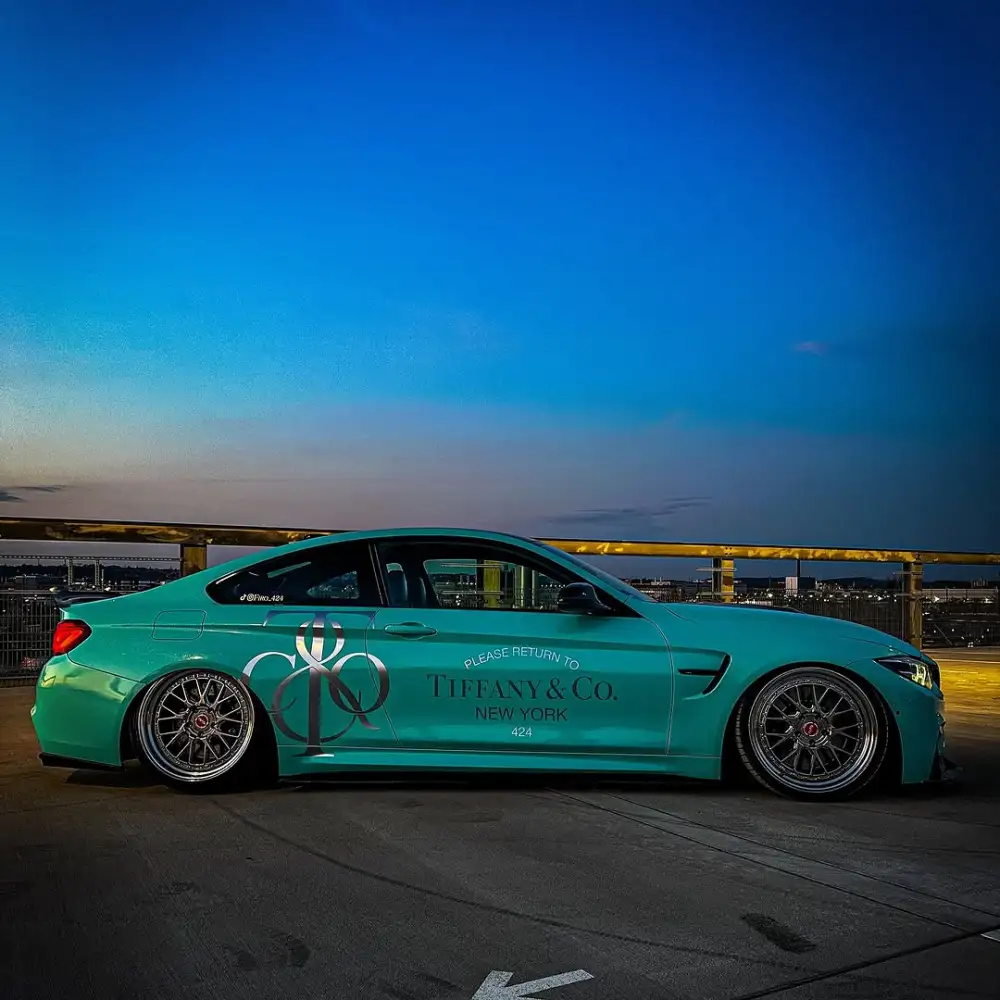 Gloss Sparkle Glitter Tiffany Blue Car Vinyl Wrap