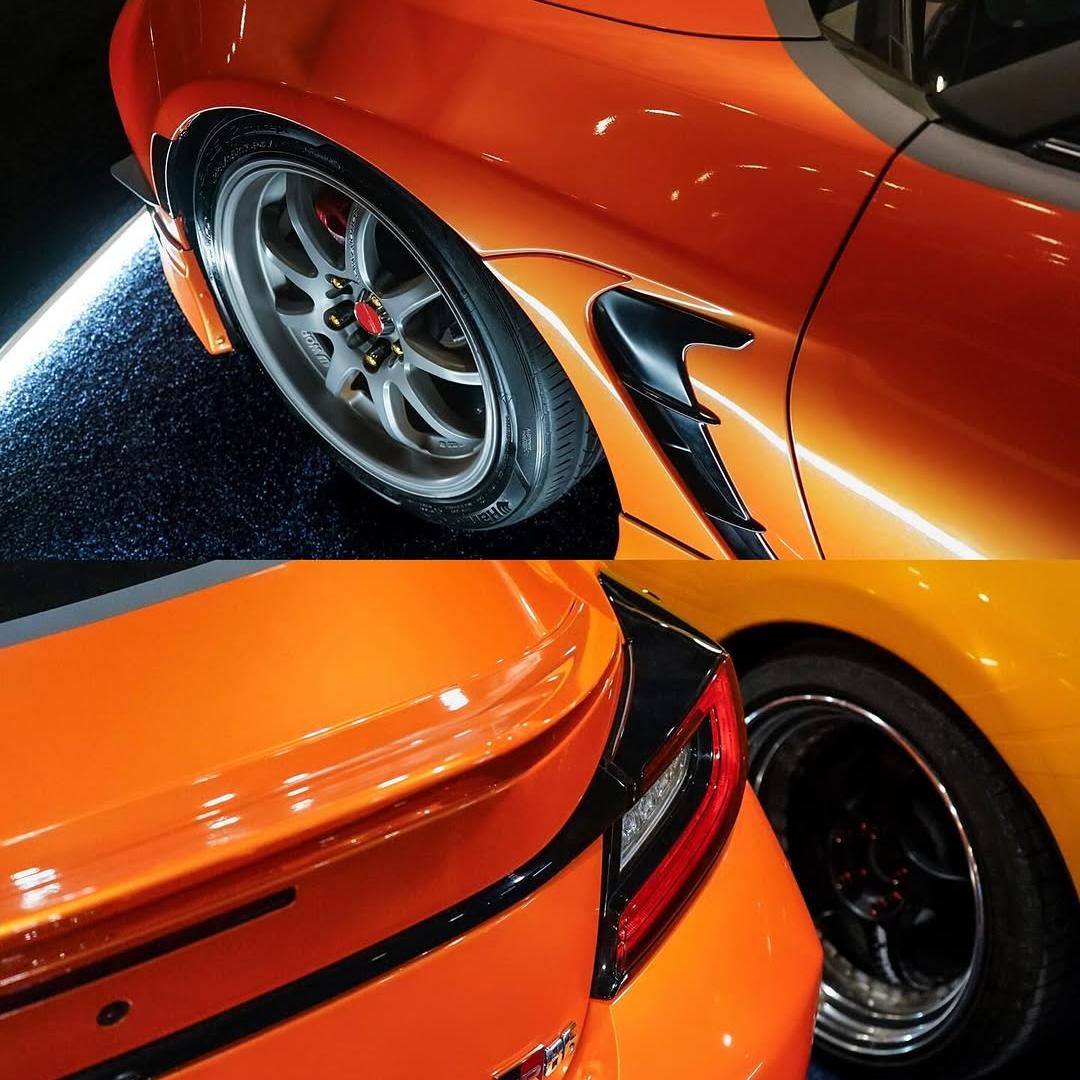 Gloss Metallic Fiery Orange Car Vinyl Wrap PET 