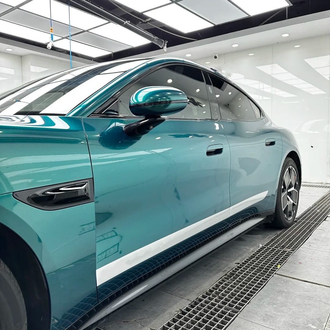 Gloss Metallic Chameleon Deep Sea Green Car Vinyl Wrap PET