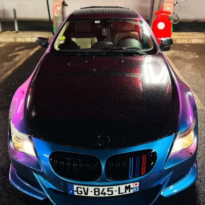 Gloss Chameleon Blue Purple Car Vinyl Wrap 02