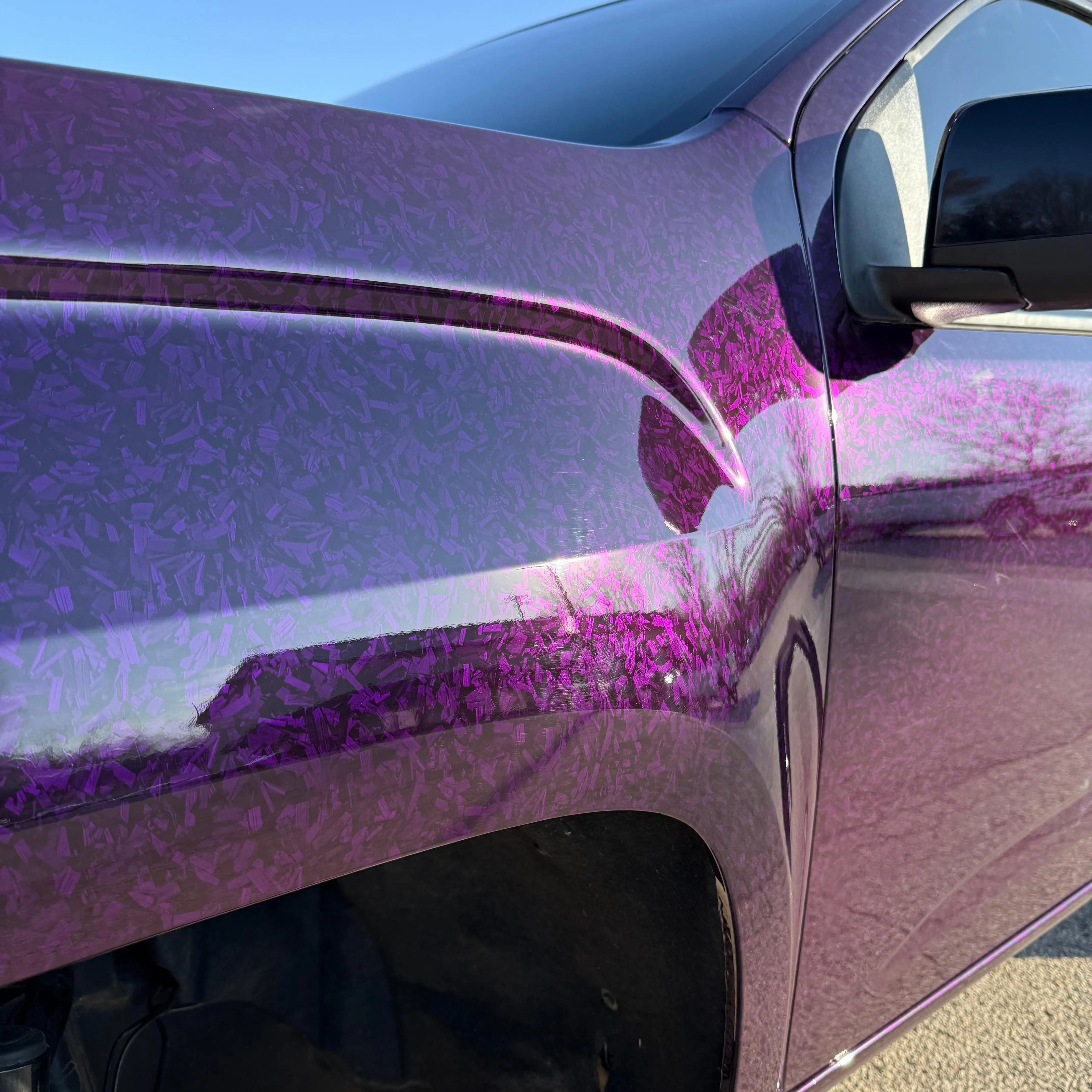 Gloss Purple Forged Carbon Fiber Car Vinyl Wrap PET 
